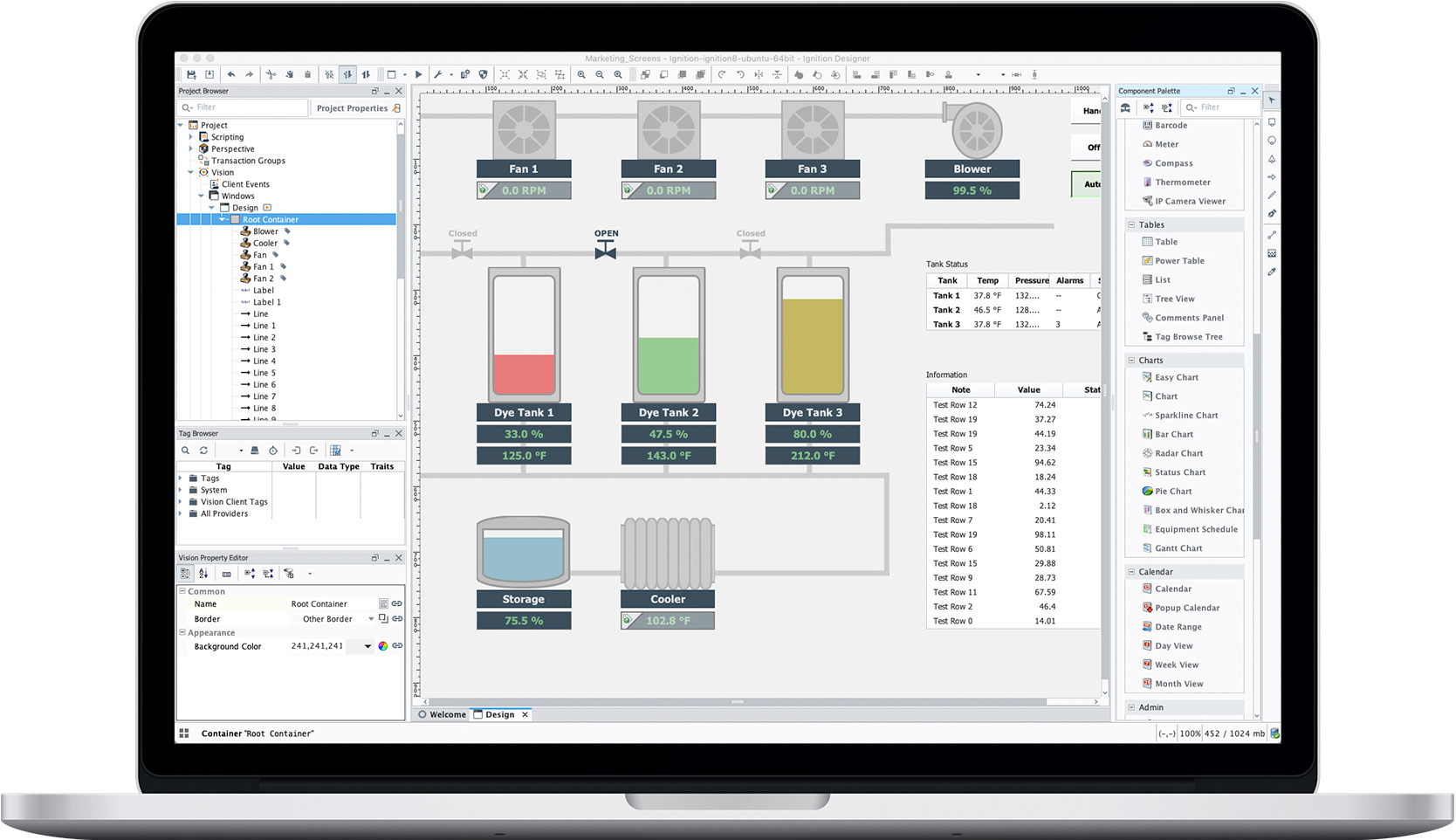 SCADA project screen